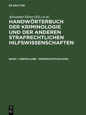 cover image of Aberglaube--Kriminalpsychologie